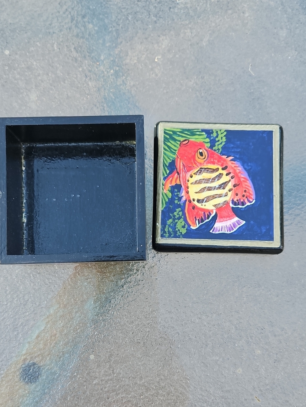 Red Fish Decorative Trinket Box — Colorful Keepsake